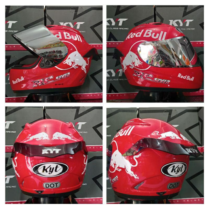 HELM KYT RC7 FIRE RED PAKET GANTENG REDBULL TERMURAH