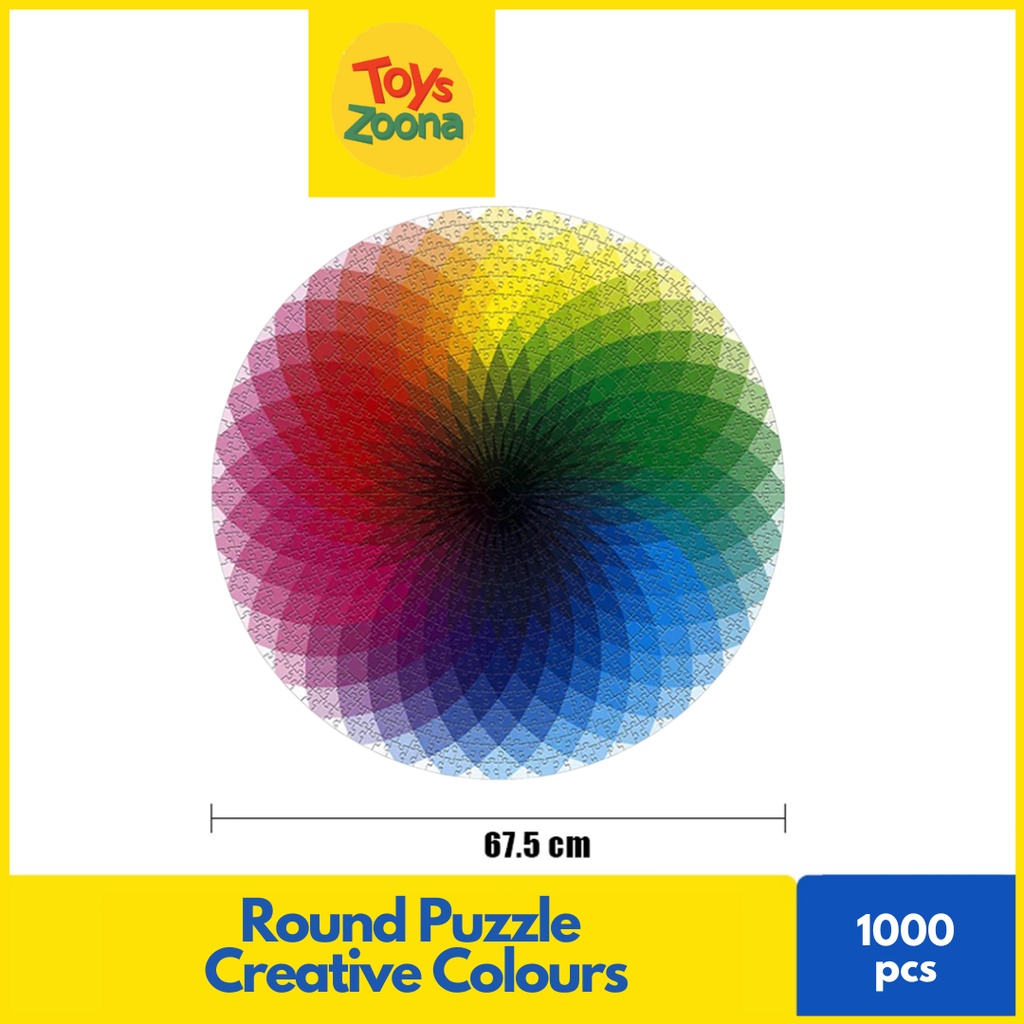 ToysZoona Round Puzzle 1000 Creative Colourful / Mainan Edukasi / Round Puzzle / Jigsaw Puzzle / Jigsaw Puzzle 1000 Pcs / Puzzle 1000 Pcs