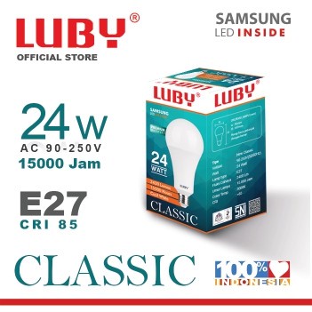 Lampu LED LUBY Classic 24 Watt Bohlam Bulb 24W W cahaya putih Cool Daylight CDL 6500K E27