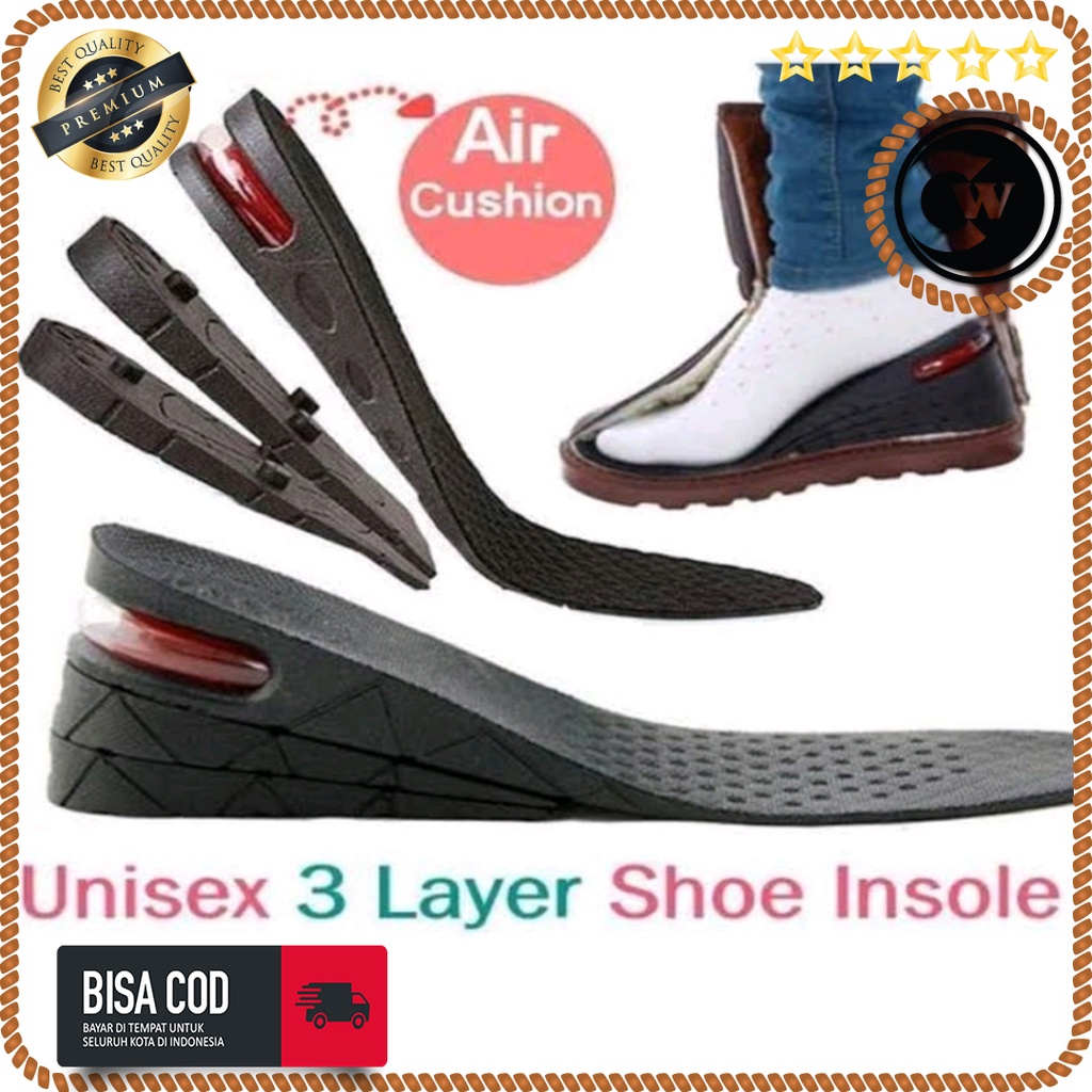 Sol Sepatu Penambah Tinggi Badan dengan Sistem Aliran Udara Air Cushion Insole Adjustable Height