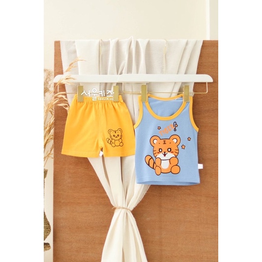 [SEOULKIDS] (E) BAJU ANAK ANAK IMPORT MOTIF MACAN {BIRU}