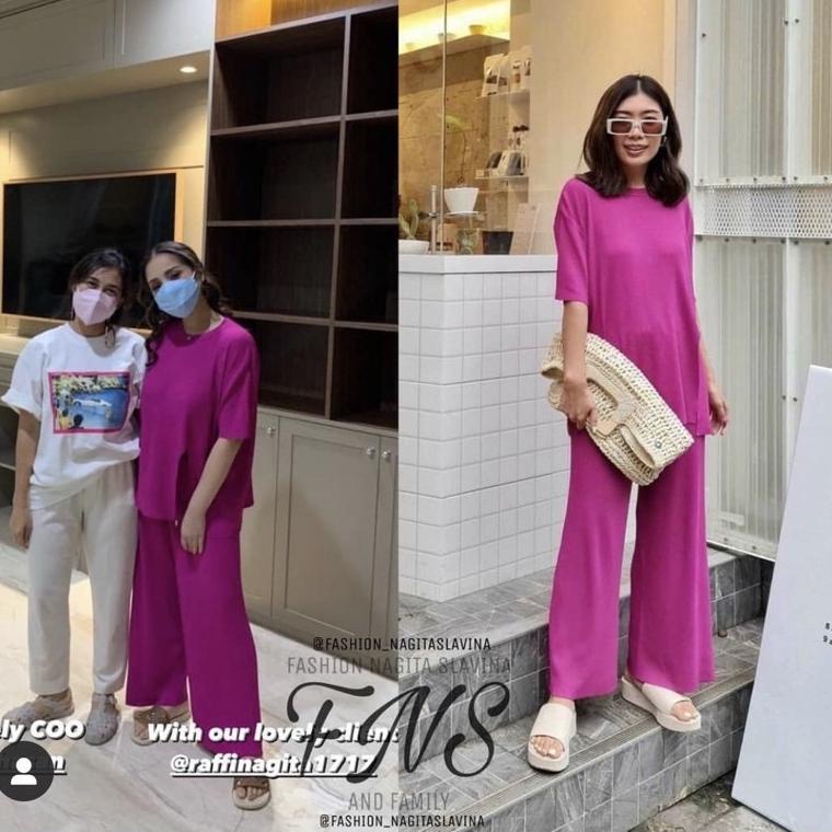 UBD.31Oc22p ▫ Set Nana Set Knit Nagita (Top + Pants) knit set V neck set  Nagita Import Setelan Nagi