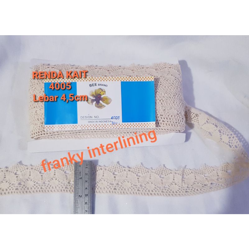 RENDA KAIT 4005 LEBAR 4,5CM ISI 5 YARD ( 4,5 METER )