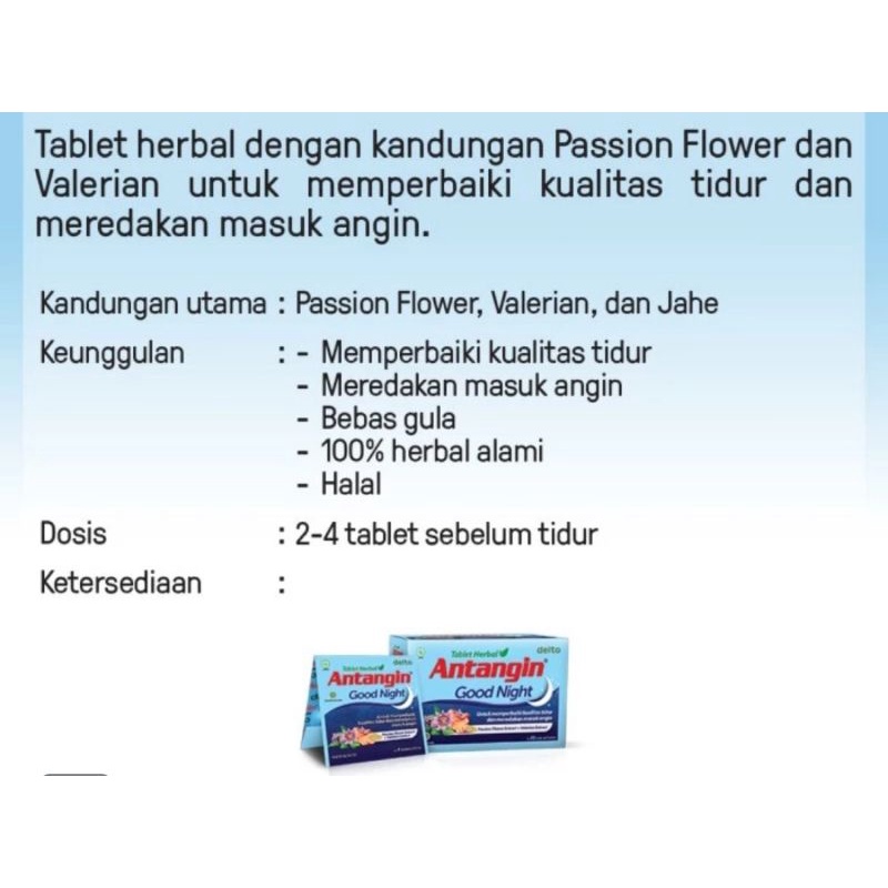 ANTANGIN GOOD NIGHT 20 Strip isi 4 Tablet
