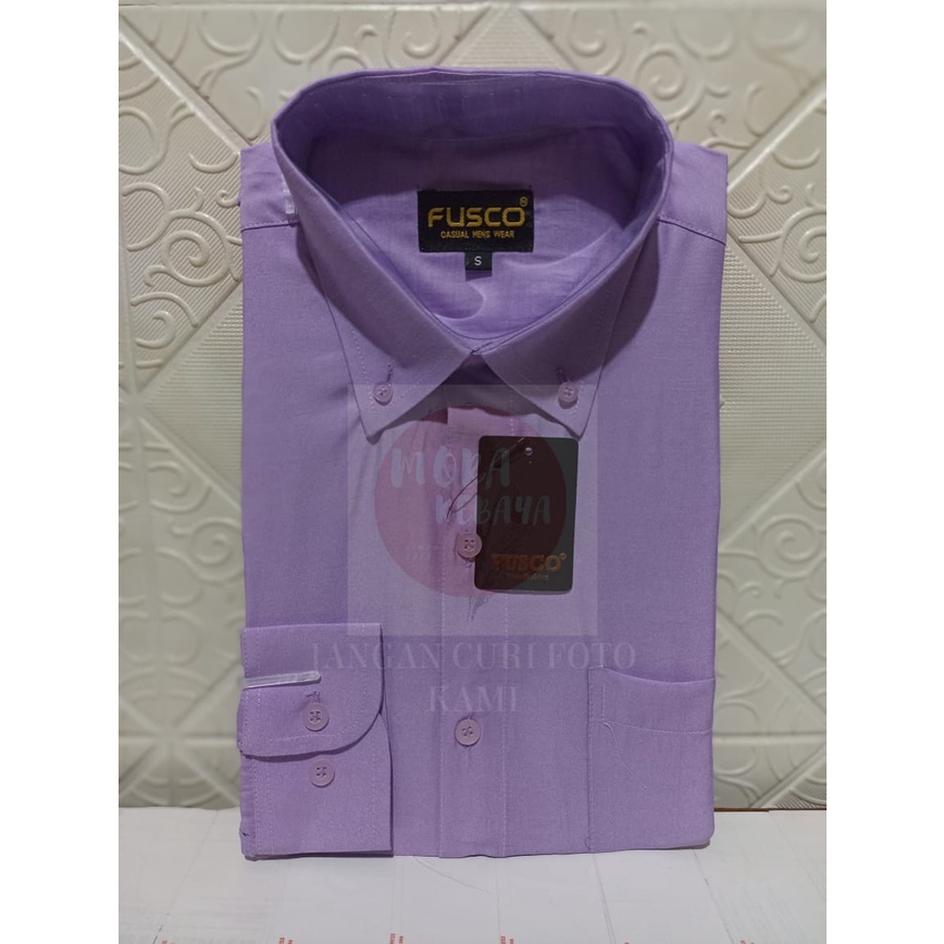 Kemeja polos reguler lengan panjang LILAC fusco_kemeja kerja_kemeja pria_kemeja kuliah_kemeja formal_kemeja