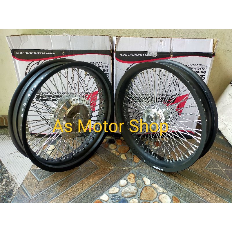 VELG SET ROSSI UKURAN 215 250 RING 17 TROMOL SET SATRIA FU 150 FREE CAKRAM DEPAN BELAKANG