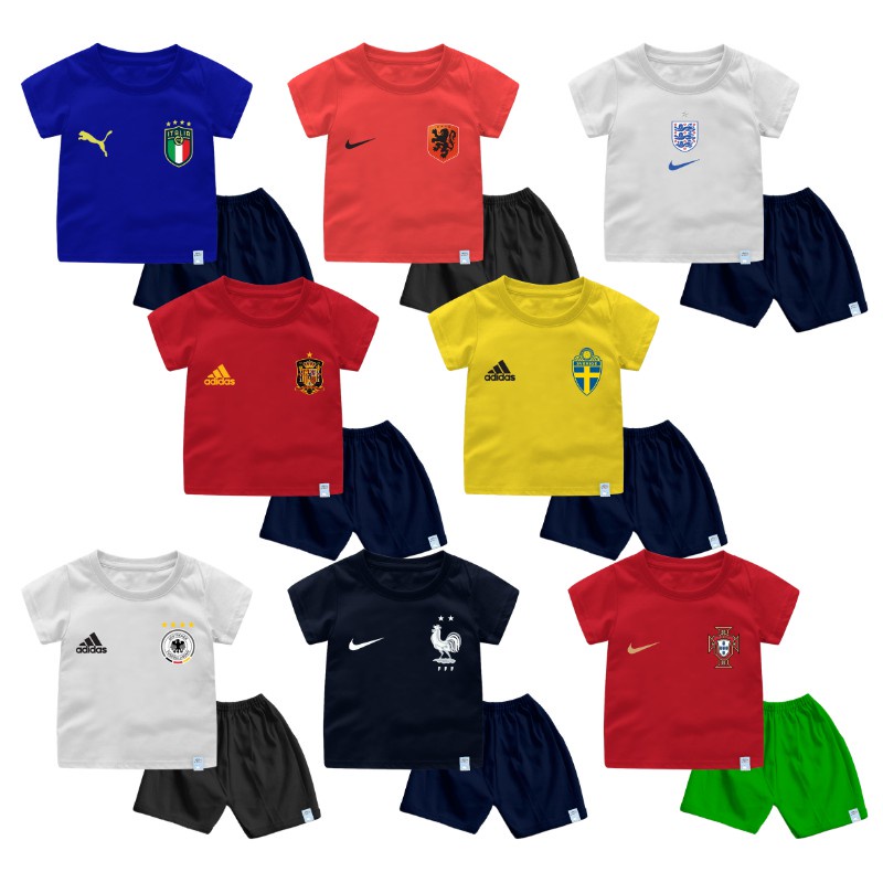 Baju Bola Anak Laki Laki Setelan Bola Anak Laki Laki Euro Usia 2 Sampai 8 Tahun Katun Combed 30s