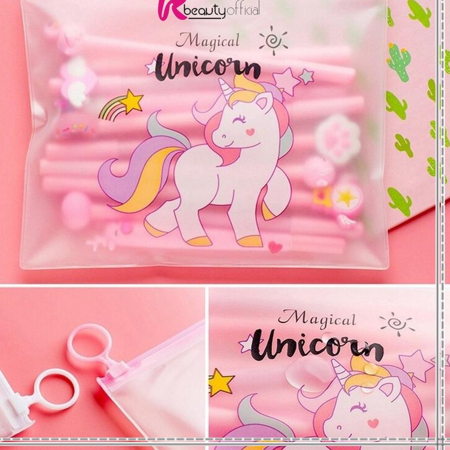 

Flash Sale - KB-A15 Pulpen Gel Karakter Lucu Set Isi 20PCS Pena Zipper Pouch Tempat Pensil Transparan ,.