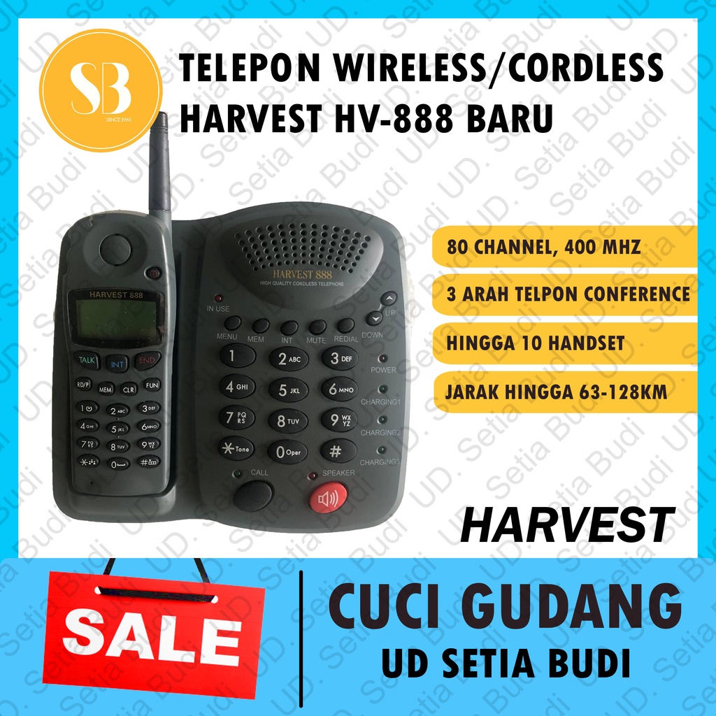 Telepon Cordless / Wireless Jarak Hingga 128KM Harvest HV-888
