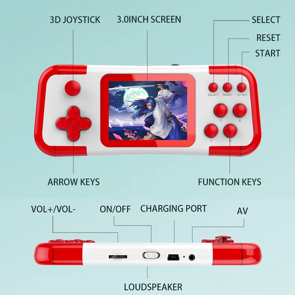 Game 666 in 1  Arcade Console 3 Inch TFT Layar Warna Konsol Game Nostalgia Konsol Pemain Game Mini Portabel dengan Speaker HiFi