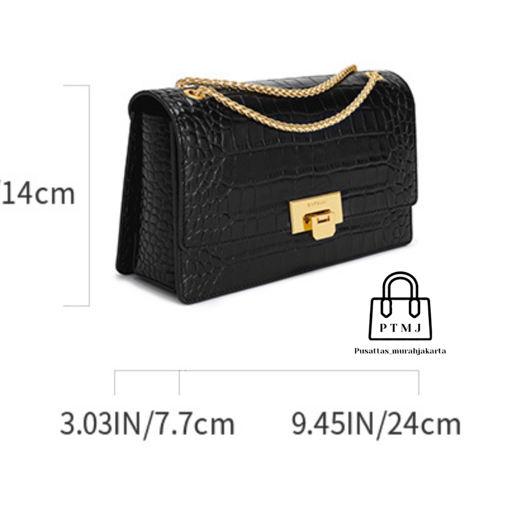 Tas wanita sling bag croco terbaru baffelia ( COD )