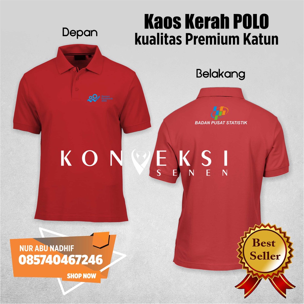 KAOS POLO SHIRT BPS BADAN PUSAT STATISTIK SENSUS PENDUDUK polo shirt - Kaos BPS - Baju BPS