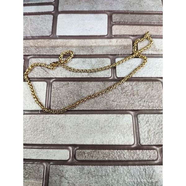 Termurah!! kalung titanium / stainless motif ular warna gold tidak karat panjang 50cm