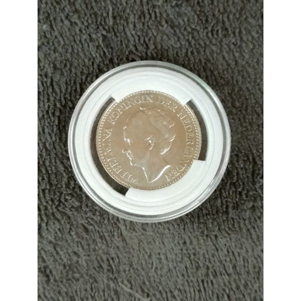 Bm-004 uang koin kuno perak ½ gulden 1930  wilhelmina koningin der nederlanden bonus kapsul