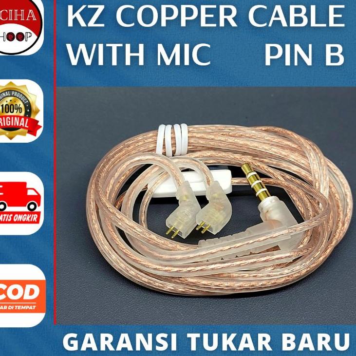 "SPE.18Oc22ᴶ" Kabel KZ Copper (MIC) 2 pin Type A B C (QDC) for KZ EDX ZST CCA TRN Cable pengganti