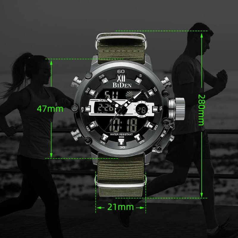 BEST SELLER!!! BIDEN ORIGINAL SPORTY KASUAL PRIA CANVAS MILITER ANALOG DIGITAL SANTAI