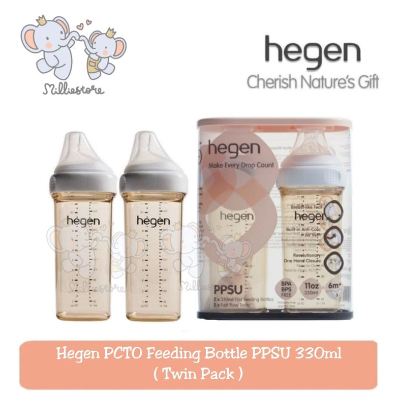 Hegen PCTO 330ml / 11oz Feeding Bottle PSSU - 2 pack