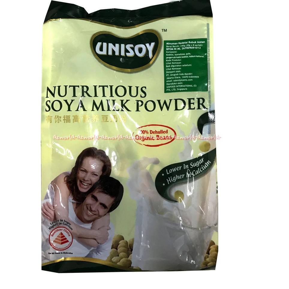 

✨SHOPEE MALL✨ Unisoy Soy Milk Powder Low Sugar Susu Kedelai Sachet Isi 8Sachet grosir