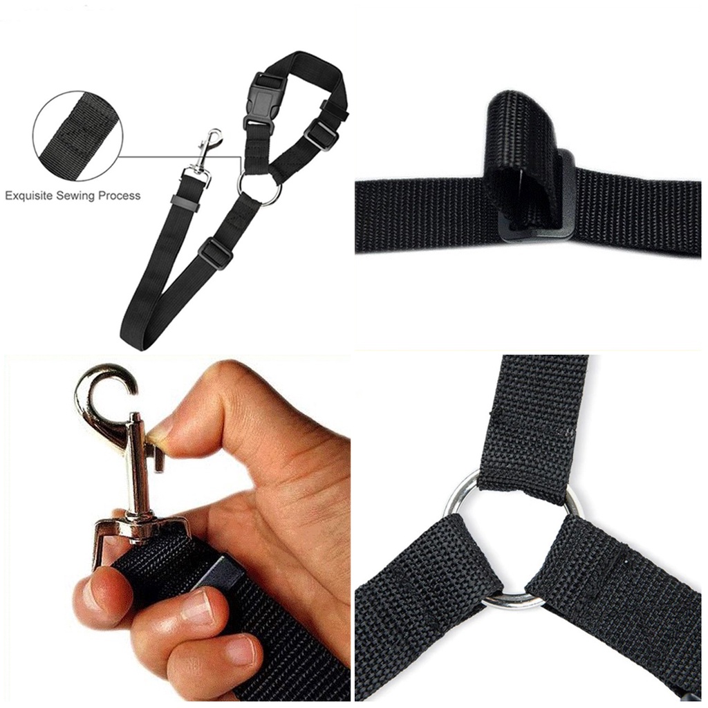 Tali Sabuk Pengaman Hewan di Mobil / Pet Seatbelt Car 2 Fungsi - Nylon