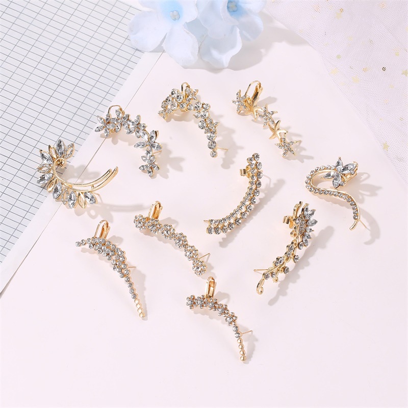 Anting Tusuk Gantung Wanita Desain Kupukupubunga Hias Kristalberlian Gaya Trendy Untuk Clubmalam