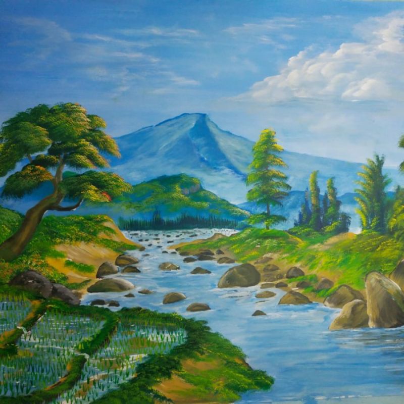 Lukisan dinding Pemandangan Alam