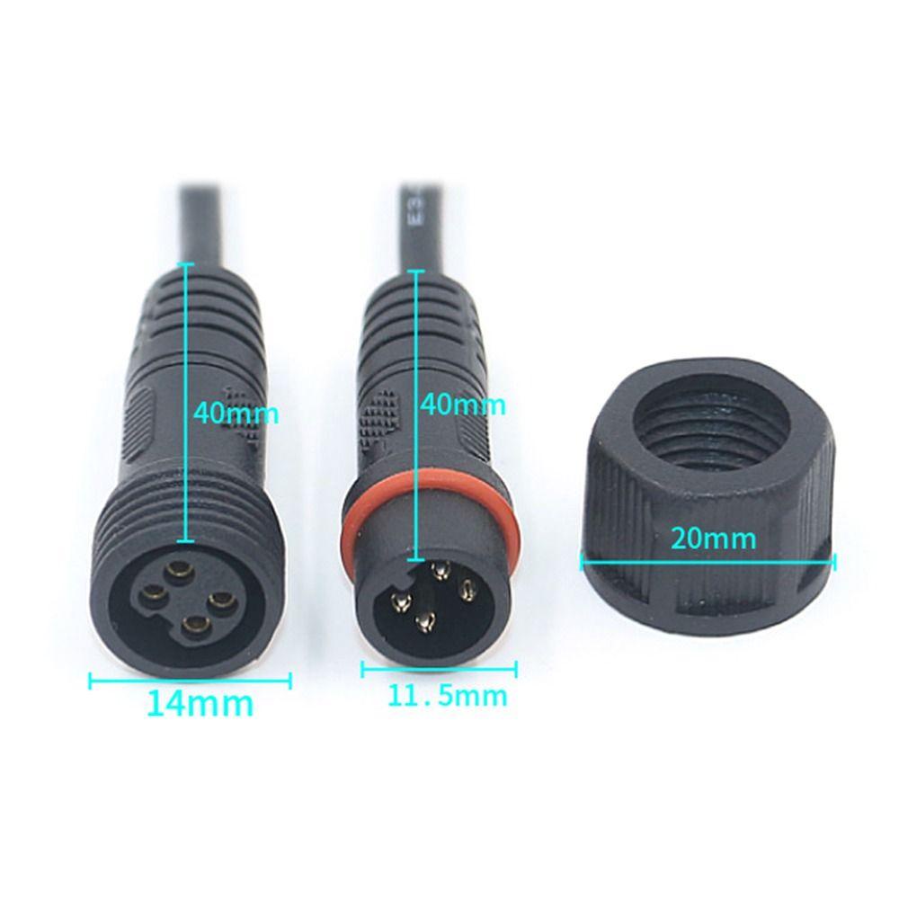 Nanas 2set Konektor Dasar Hitam Alat Jalur Sinyal Power Wire Display Pin Waterproof Connector Line
