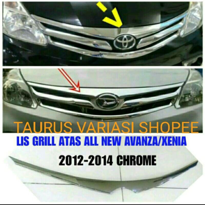 List Lis Grill grille Bumper Depan All New AVANZA / XENIA 2012 2013 2014 atas bawah tengah tempel