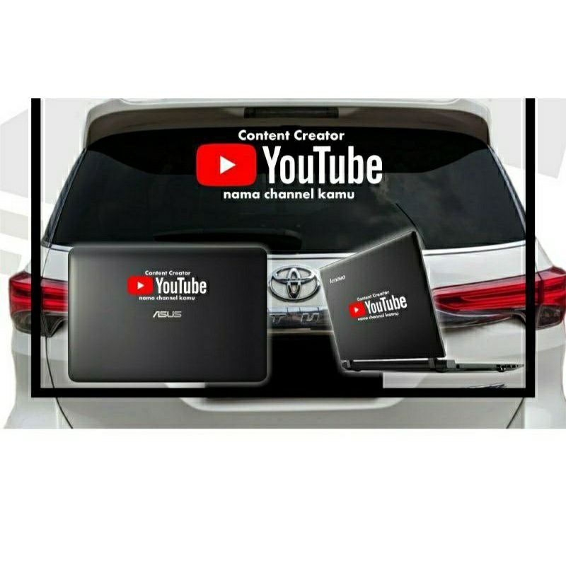 custom stiker nama youtobe anda buat dimobil motor,laptop