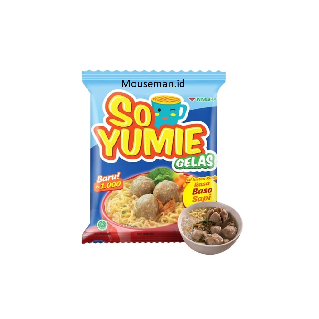 

SO YUMIE GELAS Mi instant Kuah Rasa Baso Sapi 30gr