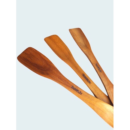 homLiv Sendok Pengaduk Dua Sisi Foodgrade Wooden Stirring Sanela