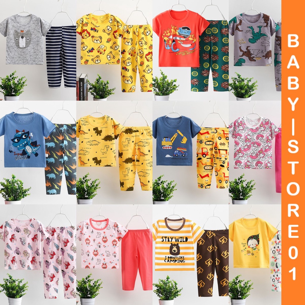 BABY STORE01 - BJC SETELAN ANAK 0-3 TAHUN PIJAMA ANAK BAJU ANAK BAJU PENDEK DAN CELANA PANJANG 1-11