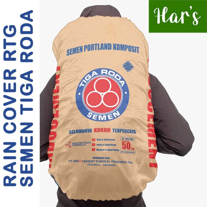 [COD] Rain Cover RTG Waterproof Pria Wanita Murah Desain Semen Tiga Roda BOOM SALE Kode 1157