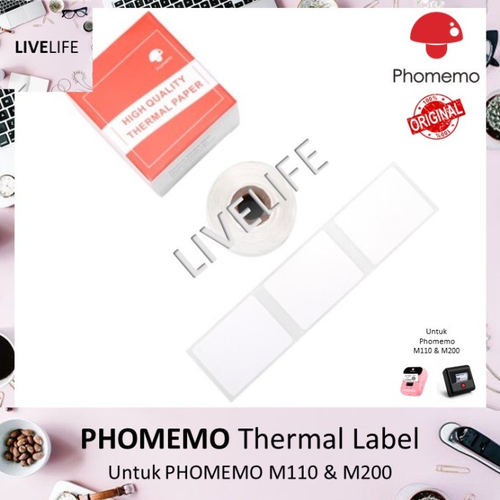 

Kertas Thermal Phomemo Thermal Label Sticker Untuk Phomemo M110 Dan Phomemo M200