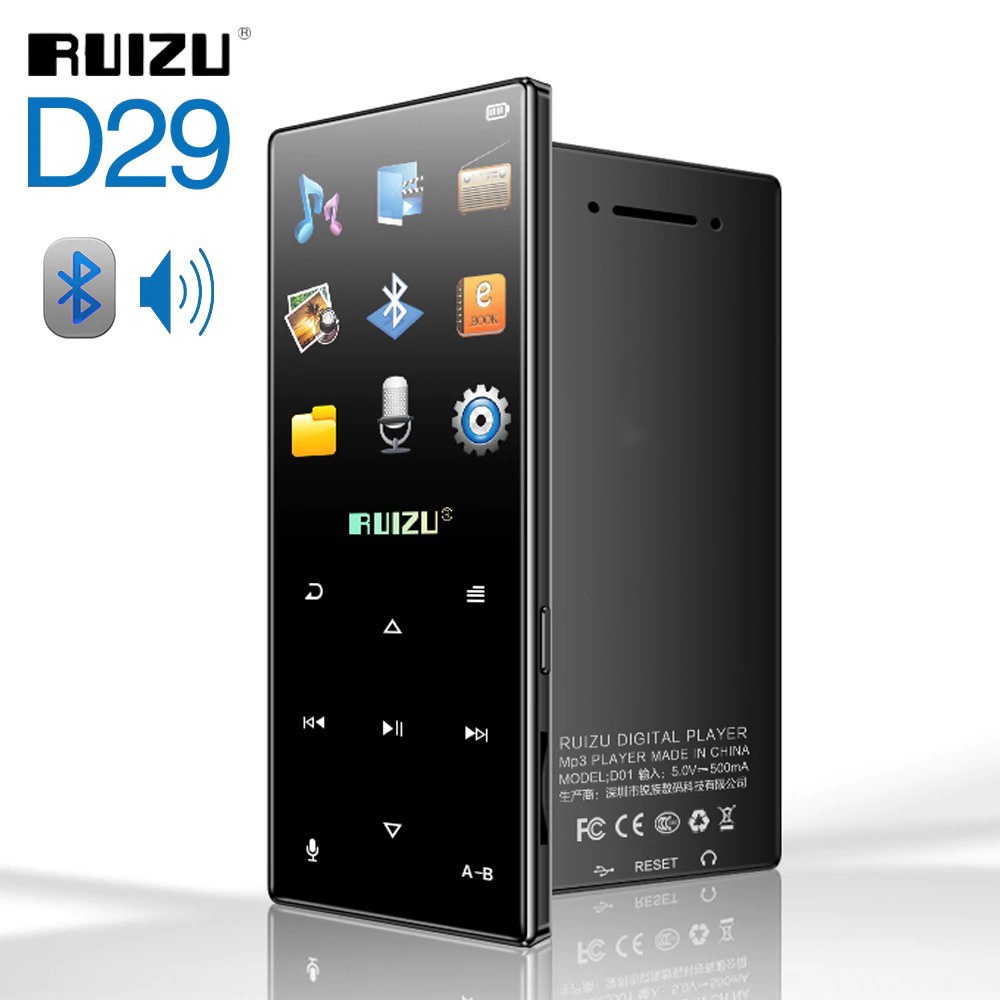 GSuV Ruizu Hifi Dap Mp3 Player Bluetooth 8gb D29 Black Or-i