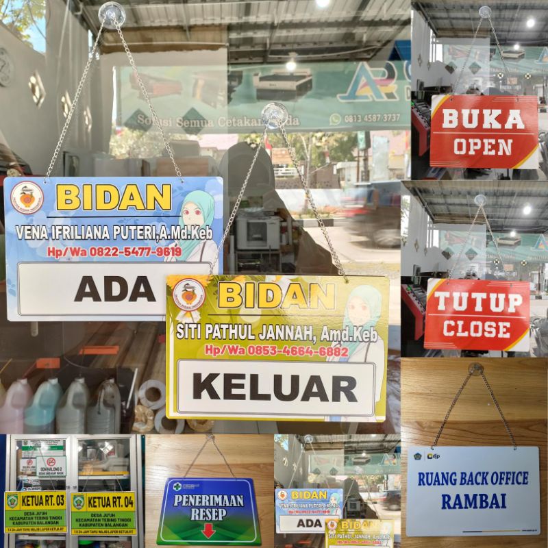 Akrilik Sign Gantung/Papan Buka Tutup/Papan Toko Akrilik