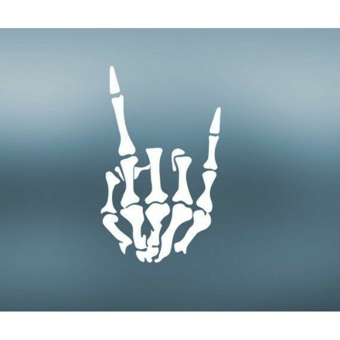 sticker tangan tengkorak tangan decal stiker fuck you tangan tulang