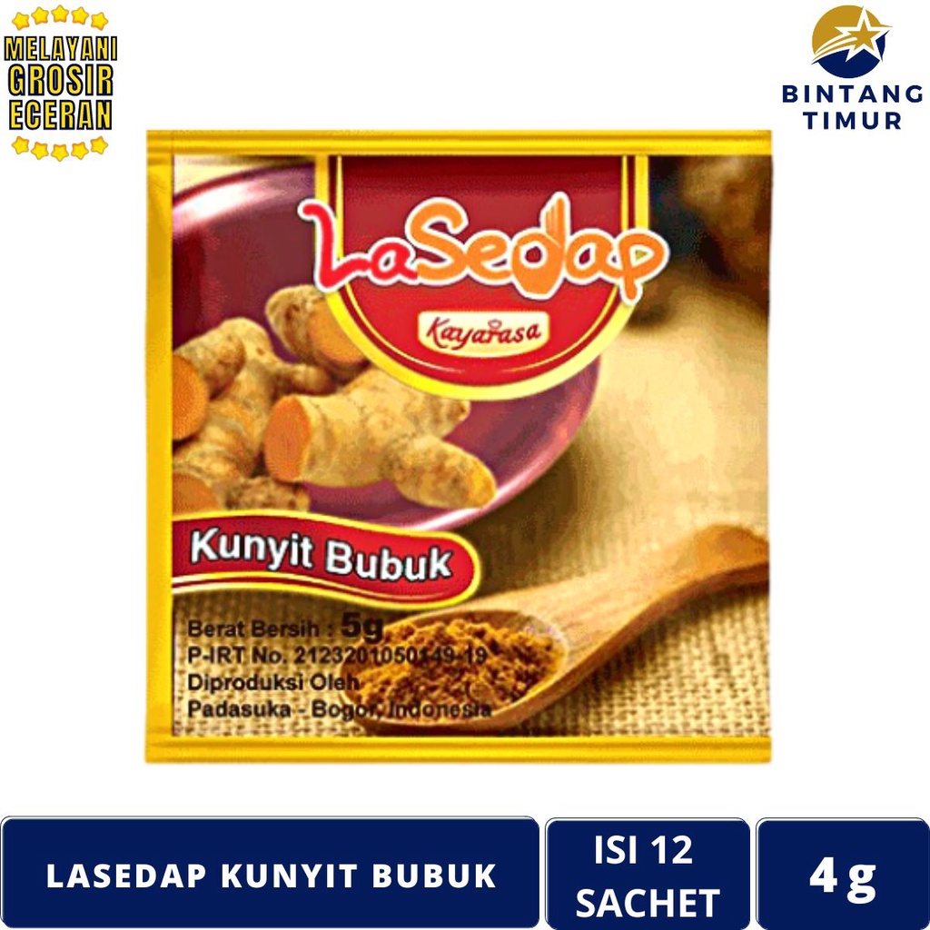 

LASEDAP Kunyit Bubuk Isi 12 Saset/5g - 1 Renceng 12 Sachet