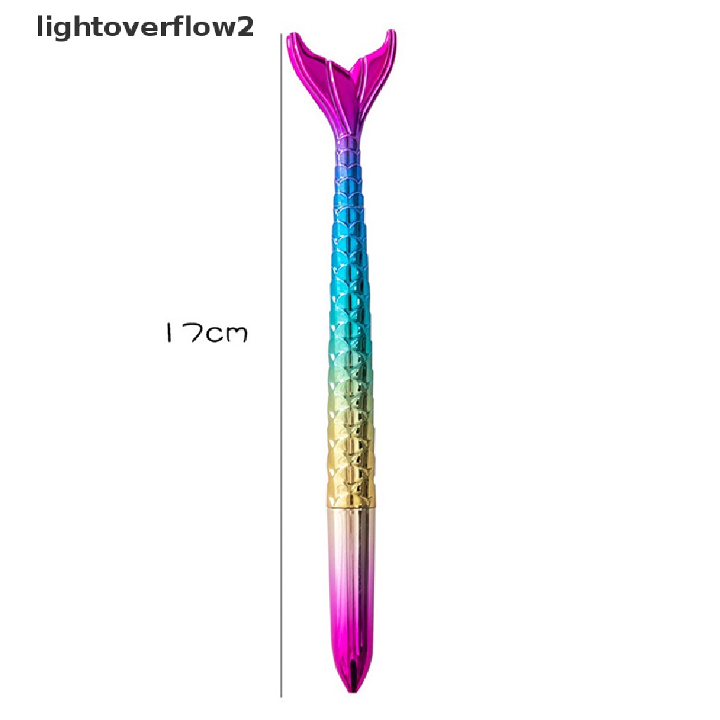 (lightoverflow2) Pulpen Gel 0.5mm Tinta Hitam Dengan Hiasan Ekor Mermaid Untuk Anak-Anak