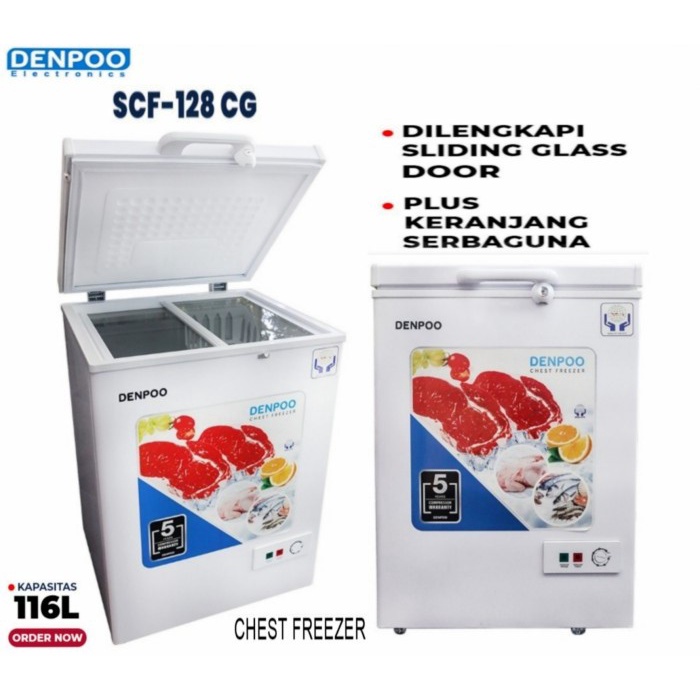 Chest Freezer SCF 128 CG (116 Liter) Terbaru dan Super Hemat Listrik