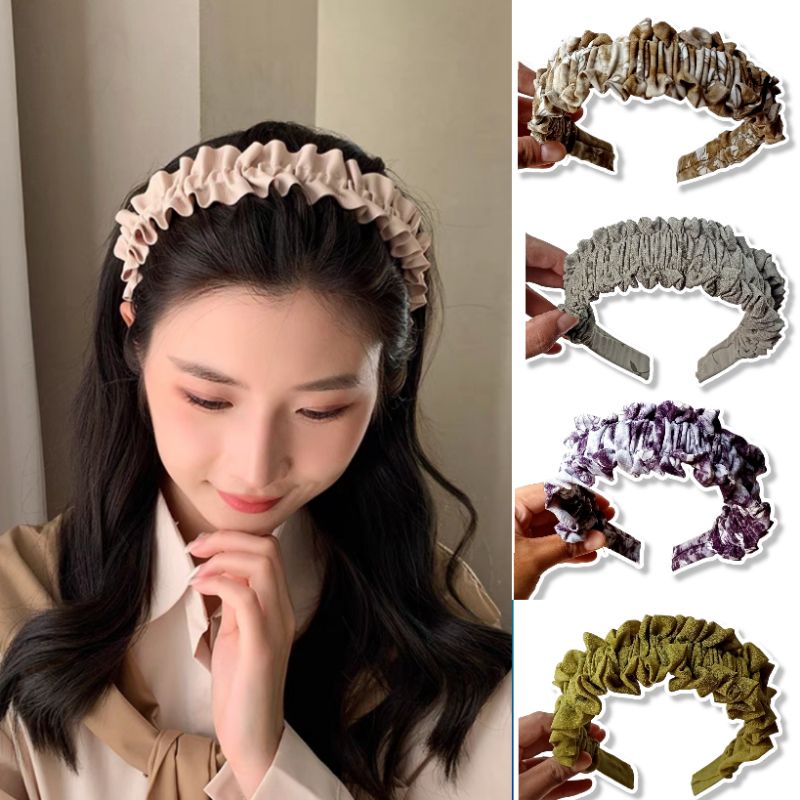 Bando Kerut Nagita Model Korea Bando Bandana Kerut Korea Jumbo Ukuran 5cm