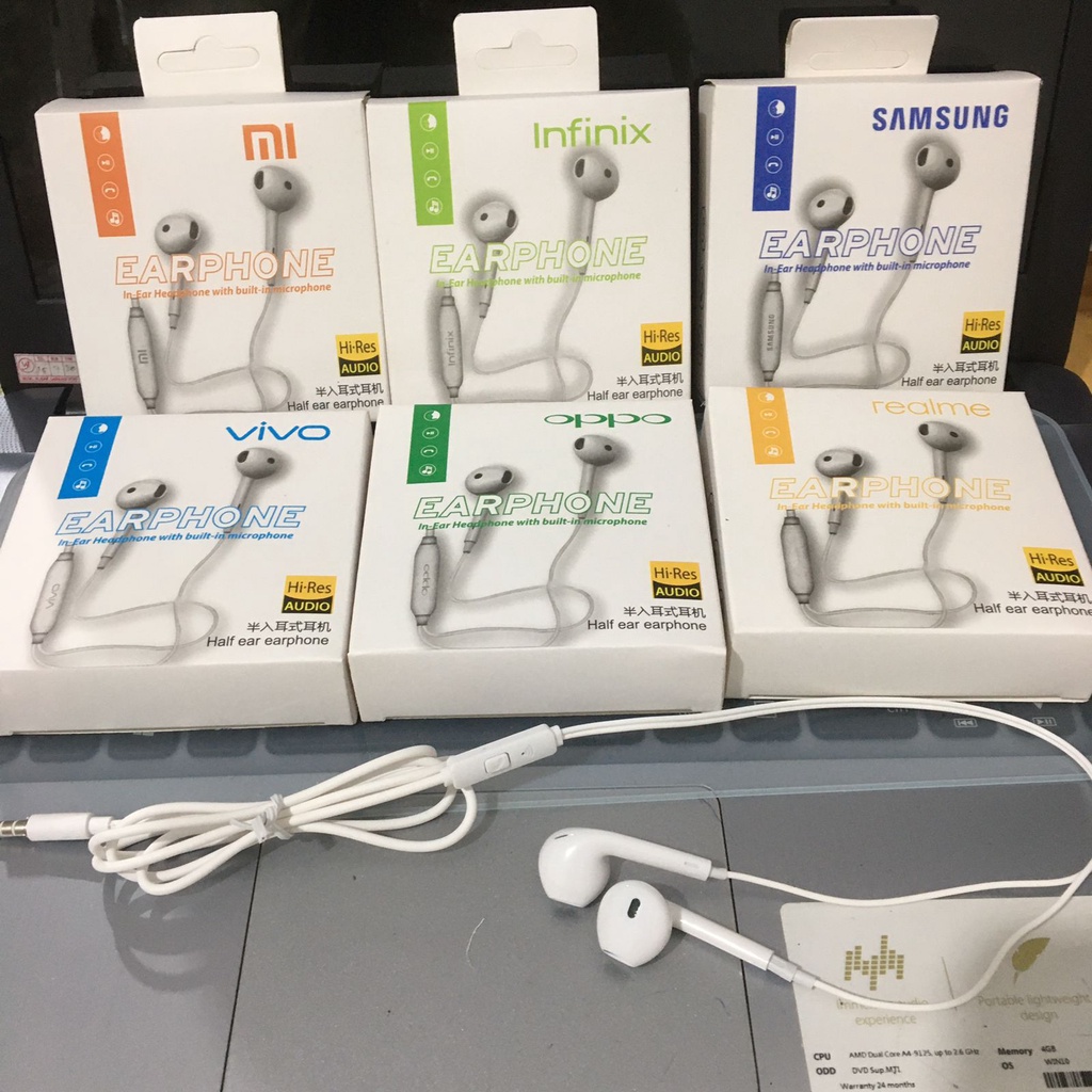 Headset brand Vivo / Infinix ngebas / super Extra bas / handsfree / earphone HM133 / R15 HM-133