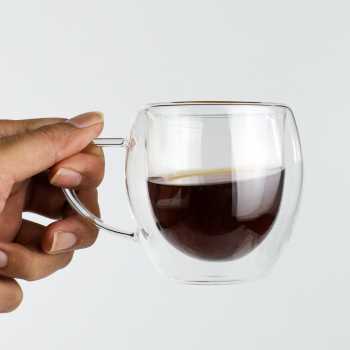 One Two Cups Cangkir Kopi Anti Panas Double Wall Glass Round