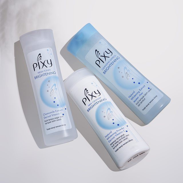 PIXY brightening series perawatan mencerahkan wajah milk cleanser express cleanser toner face wash