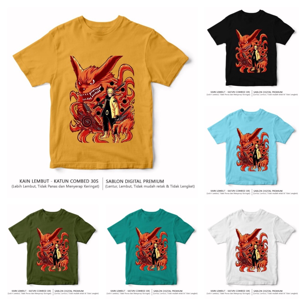 [ 1-8 TAHUN ] BEST SELLER KAOS DISTRO ANAK TERKECE MOTIF NARUTO / PREMIUM / RESELLER DROPSHIP