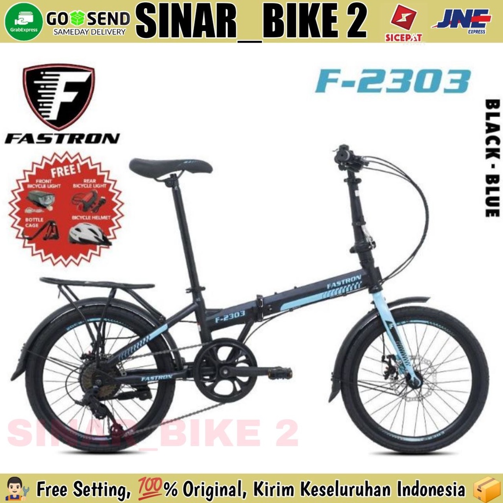 Sepeda Lipat 20 inch FASTRON F-2303 Boncengan Rem Cakram BANYAK BONUS