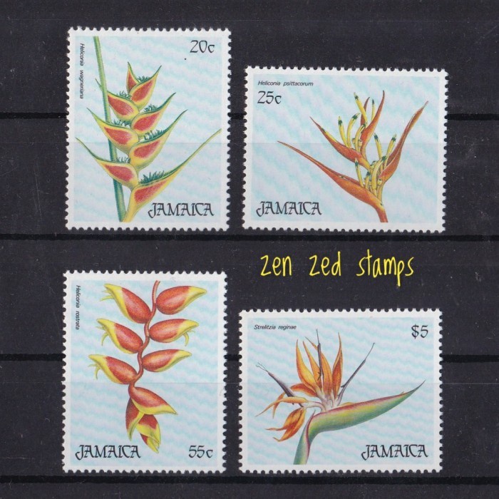 

0746 Perangko Jamaika 1986 Flowers 4v Mnh