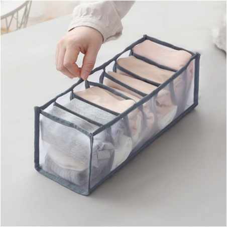 (clashop) Storage Box Organizer Celana Dalam Tempat Penyimpanan Kotak Bra BH 6 7 11 Sekat Kaos Kaki Underwear Lemari Laci Waterproof Bagus
