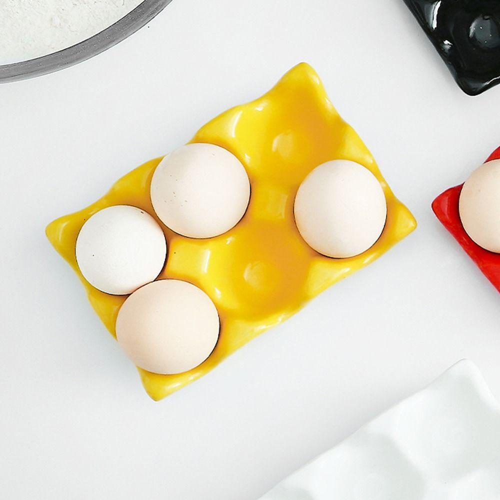 【 ELEGANT 】 Eggs Tray Christmas DIY Porcelain Telur Rebus Dekorasi Rumah Rak Penyimpanan Keramik