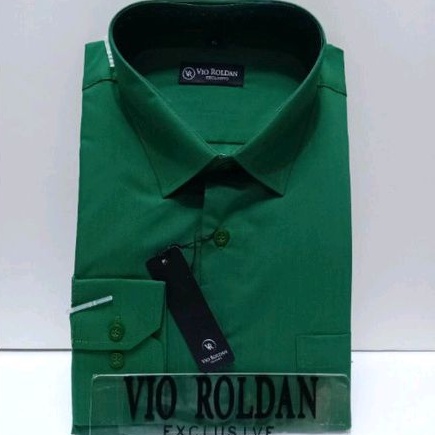 Kemeja Polos Pria Lengan Panjang Pendek//HIJAU NATAL