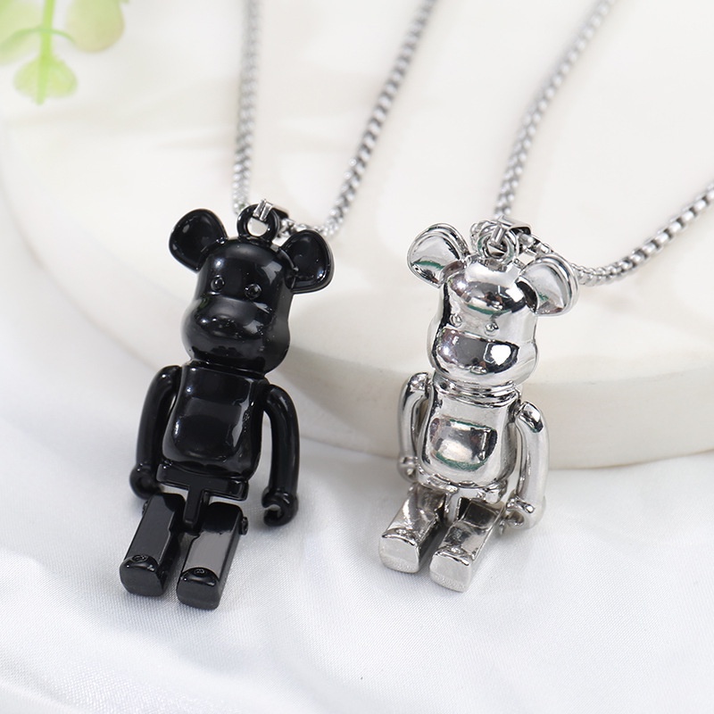 Kalung Rantai Panjang Dengan Liontin Beruang Gaya hip hop Untuk Pria